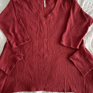 Kiyo Textured Rust Tunic